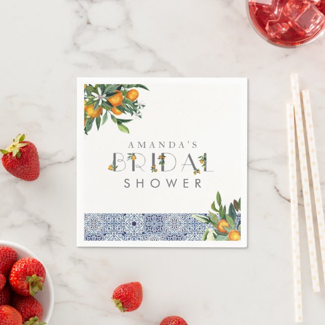 Serviette En Papier Fête des mariées Citrus personnalisées serviettes (En situation)