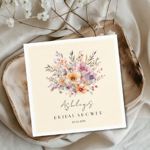 Serviette En Papier Fête des mariées colorée, Bouquet Fleur