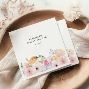 Serviette En Papier Fête des mariées colorée Pastel Floral