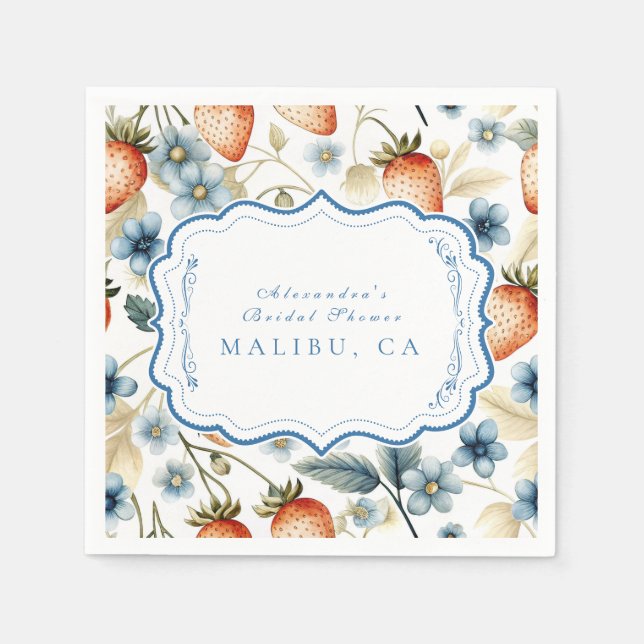 Serviette En Papier Fête des mariées d'amour Berry été (Devant)