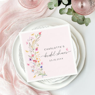Serviette En Papier Fête des mariées d'aquarelle rose vif