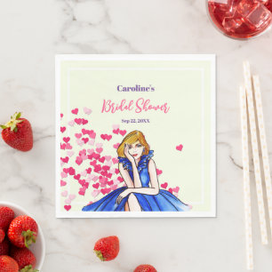 Serviette En Papier Fête des mariées Dark Royal Blue Cocktail Gown