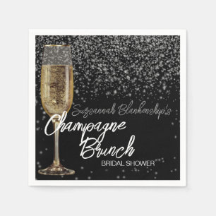 Serviette En Papier Fête des mariées de brunch en verre de Champagne G