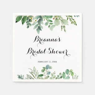 Serviette En Papier Fête des mariées de feuillage végétal Eucalyptus v