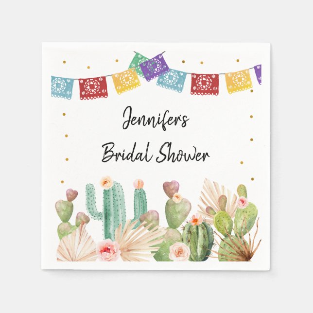 Serviette En Papier Fête des mariées de Fiesta Cactus Boho (Devant)