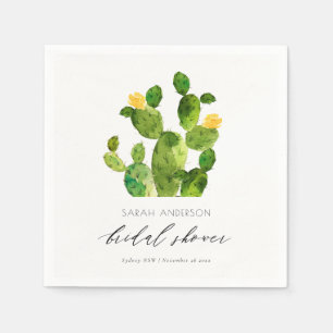 SERVIETTE EN PAPIER FÊTE DES MARIÉES DE FLEURS CACTUS DE DÉSERT DE COU