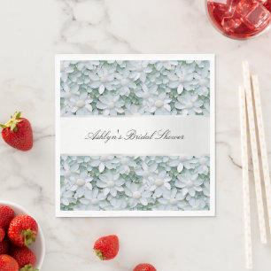 Serviette En Papier Fête des mariées de fleurs de lotus blanc