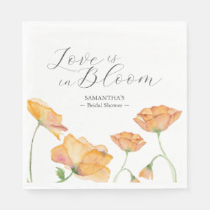 Serviette En Papier Fête des mariées de fleurs de pavot orange serviet
