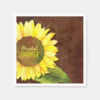 Serviette En Papier Fête des mariées de fleurs de tournesol