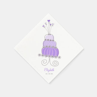 Serviette En Papier Fête des mariées de gâteau Mariage de lavande douc