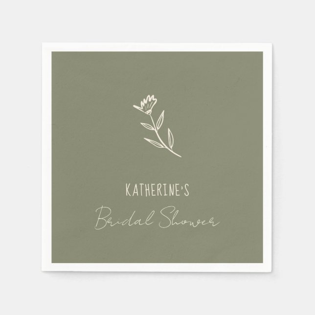 Serviette En Papier Fête des mariées de grillages floraux dessinés à l (Devant)