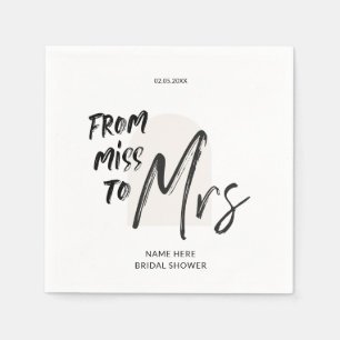 Serviette En Papier Fête des mariées de lettres main simple