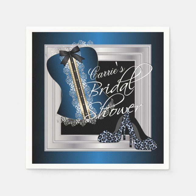 Serviette En Papier Fête des mariées de lingerie glamour | Bleu (Devant)