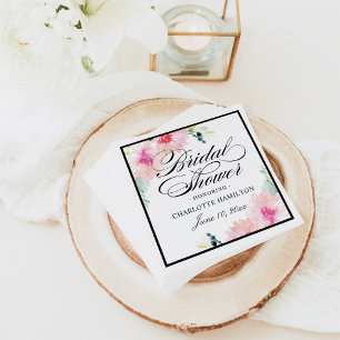 Serviette En Papier Fête des mariées de Mariage Floral Blush