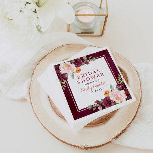 Serviette En Papier Fête des mariées de Mariage rose rose de Bourgogne