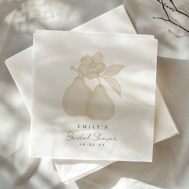 Serviette En Papier Fête des mariées de poire Gold Perfect (Pear Napkins)