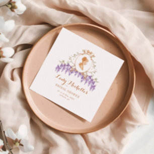 Serviette En Papier Fête des mariées de régence florale de la Wisteria