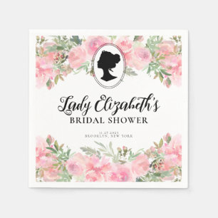 Serviette En Papier Fête des mariées de régence florale rose vintage