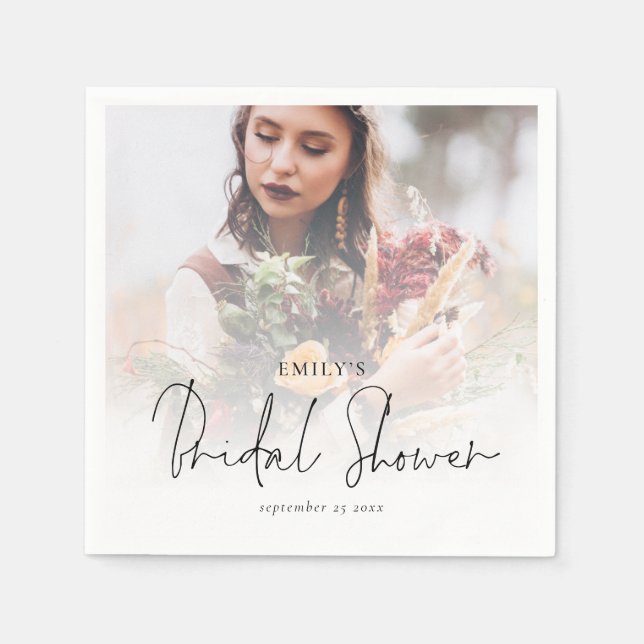 Serviette En Papier Fête des mariées de script de superposition de pho (Devant)