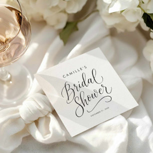 Serviette En Papier Fête des mariées de script minimaliste