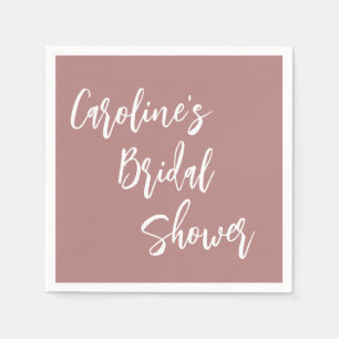 Serviette En Papier Fête des mariées de script moderne Rose Dusty pers