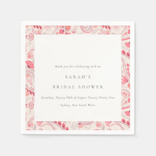 Serviette En Papier Fête des mariées de typographie moderne Blush Pais