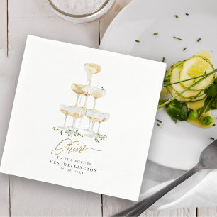 Serviette En Papier Fête des mariées de verdure Bubbly Brunch Champagn