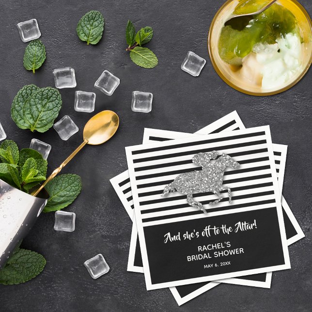 Serviette En Papier Fête des mariées Derby de l'hippocampe argenté (Créateur téléchargé)