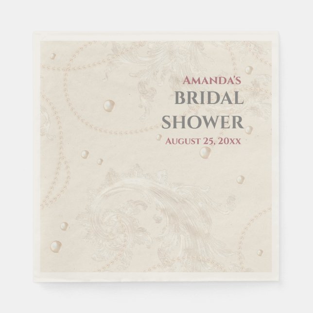 Serviette En Papier Fête des mariées des bijoux perles (Devant)