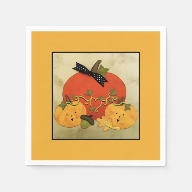 Serviette En Papier Fête des mariées d'Halloween d'octobre (Devant)