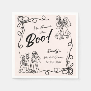 Serviette En Papier Fête des mariées d'Halloween Whimsical dessinée à 