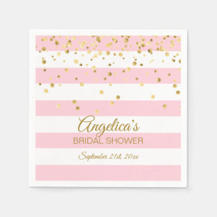 Serviette En Papier Fête des mariées d'or rose rose pâle sur mesure