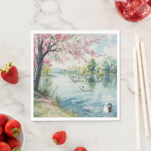 Serviette En Papier Fête des mariées du lac des Cygnes romantiques