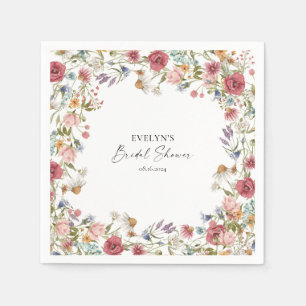 Serviette En Papier Fête des mariées fleur sauvage