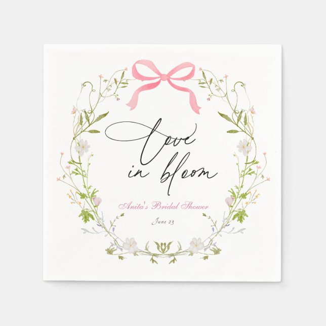 Serviette En Papier Fête des mariées fleur sauvage en fleur (Devant)