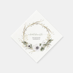 Serviette En Papier Fête des mariées Floral BOHO Wreath Anémonique Rus