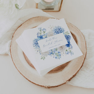 Serviette En Papier Fête des mariées Florale Bleue