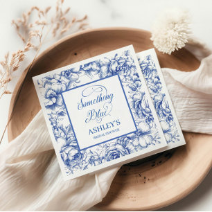 Serviette En Papier Fête des mariées Florale Bleue