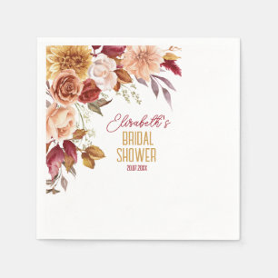 Serviette En Papier Fête des mariées florale Boho automne personnalisé