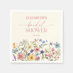 Serviette En Papier Fête des mariées florale fleur sauvage Fleur sauva