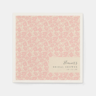Serviette En Papier Fête des mariées florale Vintage rose personnalisé