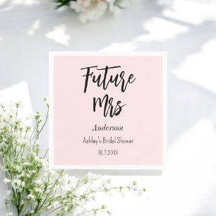 Serviette En Papier Fête des mariées Futur Mme Blush Pink