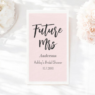 Serviette En Papier Fête des mariées Futur Mme Blush Pink