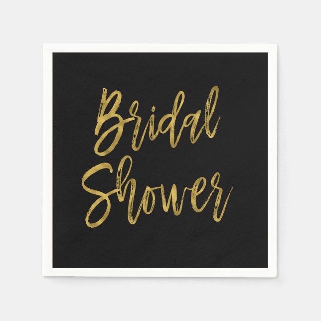 Serviette En Papier Fête des mariées Gold Foil Anniversaire serviettes (Devant)