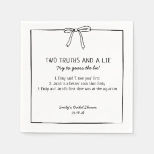 Serviette En Papier Fête des mariées Jeu "Deux vérités et un mensonge"