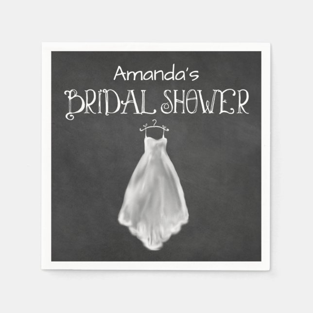 Serviette En Papier Fête des mariées Mariage Chalkboard (Devant)