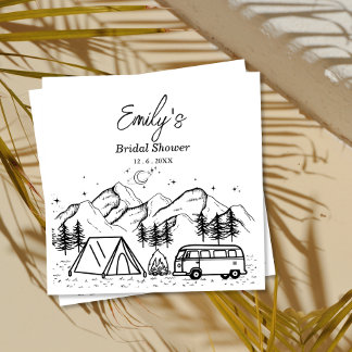 Serviette En Papier Fête des mariées minimaliste de mariée de camp