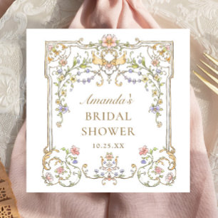 Serviette En Papier Fête des mariées ornée de fleurs de Bohême victori