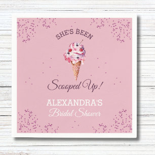 Serviette En Papier Fête des mariées Pastel Pink Scoopup Glace Cream