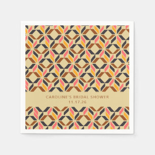 Serviette En Papier Fête des mariées personnalisée géométrique moderne